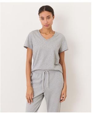 Pact Organic Cotton Essential V-neck Tee - Gray