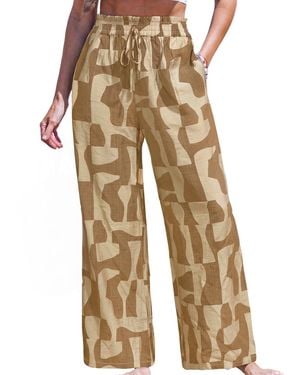 CUPSHE Creative Mood Abstract Pants - Natural