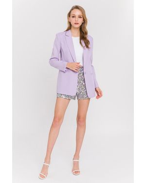 Endless Rose Single Breasted Blazer - Purple