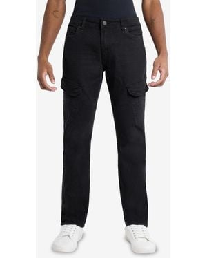 Xray Jeans Slim Fit Stretch Cargo Jeans - Black