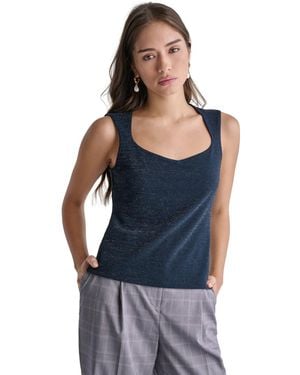 BCBGMAXAZRIA Sleeveless V-neck Top - Blue