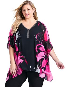 Avenue Plus Size Take Me Out Embellished Blouse Top - Black