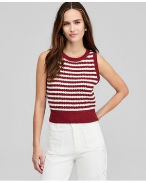 And Now This Striped Sweater Tank Top - Red