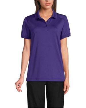 Lands' End Short Sleeve Rapid Dry Polo Shirt - Purple