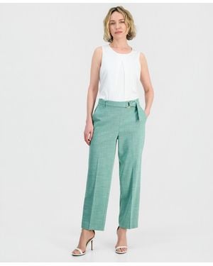 Kasper Belted Pull-on Pants - Green