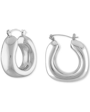 BEN ONI Stainless Steel Metal Sculptural Hoop Earrings - Metallic