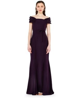 Amiri Off-the-shoulder Mermaid Gown In Crepe - Black