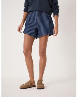 Hush Essential Denim Striped Shorts - Blue