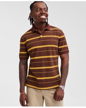 Club Room Fred Striped Polo Shirt - Brown