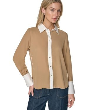 Tommy Hilfiger Slim-fit Button-up Top - Natural
