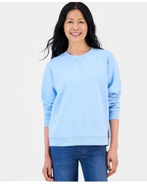 Style & Co. Long-sleeve Crewneck Sweatshirt - Blue