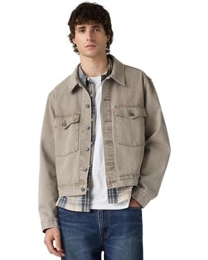 Levi's Embarcadero Station Denim Cropped Trucker Jacket - Gray