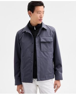 Alfani Alfatech Modular Snap-front Sport Shirt Jacket - Blue