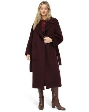 Belle & Bloom Big Girl Belted Wool Blend Coat - Red