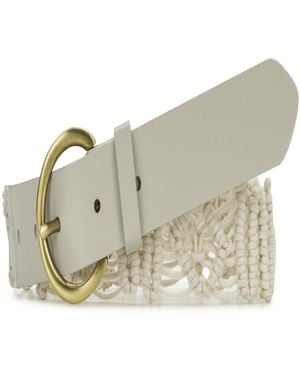 Patricia Nash Miramas Macrame Rope And Leather Belt - Natural