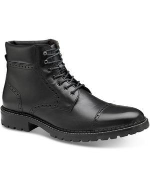 Johnston & Murphy Garrison Brogue Cap Toe Boot - Black