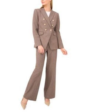 Cece Double Breasted Blazer Tailored Pants - Natural