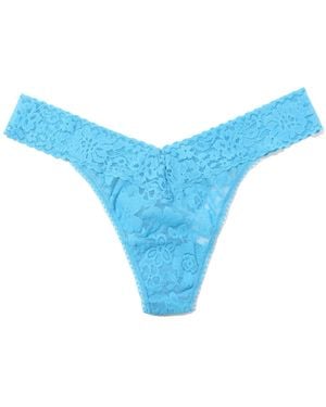 Hanky Panky Daily Lace Original Rise Thong - Blue