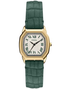 Fossil Harlow Three-hand Croco Leather Watch - Green