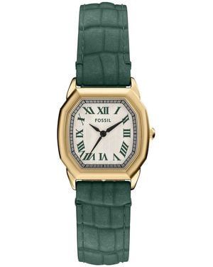 Fossil Harlow Three-hand Croco Leather Watch - Green