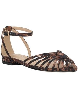 Jessica Simpson Eulean Huarache Pointed Toe Flat Sandals - Metallic