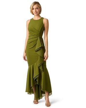 Adrianna Papell Sleeveless Ruffled High-low Gown - Green