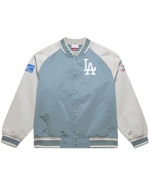 Mitchell & Ness Mitchell Ness Los Angeles Dodgers Thunderstorm Head Coach Lightweight Satin Full-snap Jacket - Blue