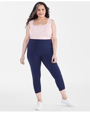 Style & Co. Plus Size High-rise Cropped leggings - Blue