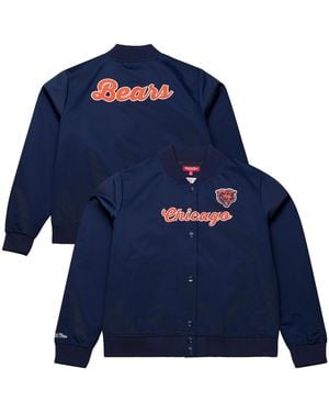 Mitchell & Ness Chicago Bears Full-snap Satin Jacket - Blue