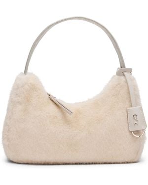 Steve Madden Valeria Small Faux Fur Shoulder Bag - Natural