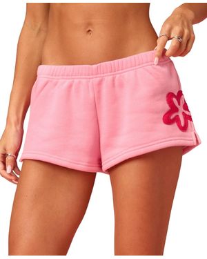 Edikted Barbie Blossom Sweat Shorts - Pink