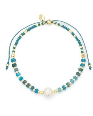 KAMARIA Lumira Mini Pearl Gemstone Adjustable Bracelet - Blue