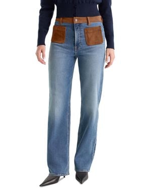 GOOD AMERICAN High-rise Straight-leg Pants - Blue