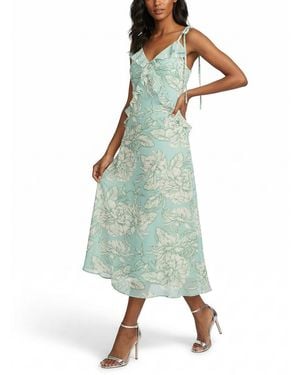 Taylor V-neck Floral Midi Dress - Green