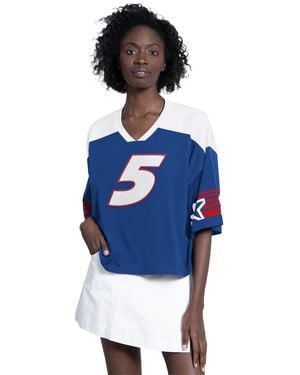 Starter G-iii 4her By Carl Banks Kyle Larson Dream Team V-neck Fashion Top - Blue