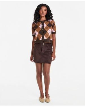 And Now This Faux-suede Mini Skirt - Red