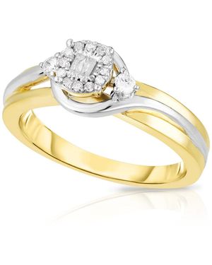 Promised Love Diamond Two-tone Promise Ring (1/6 Ct. T.w. - Metallic