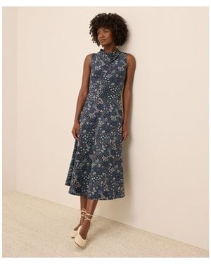 Pact Fit & Flare Cowl Neck Dress - Blue