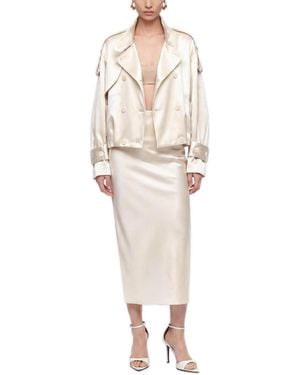 Nocturne Oversized Double Breasted Trench Coat - Natural