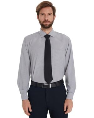 Club Room Medium Gingham Dress Shirt - Gray