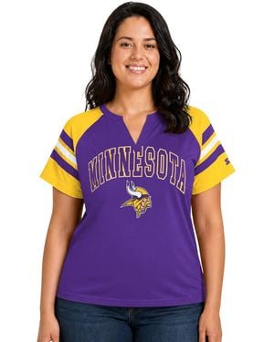 Starter Plus Size Chicago Bears Game On Notch Neck Raglan-sleeve T-shirt - Purple