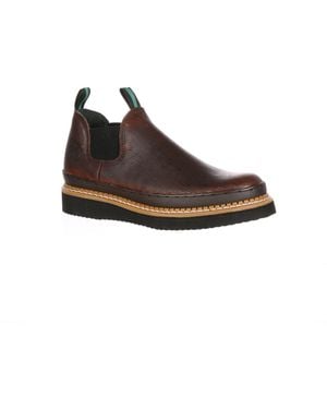 Georgia Boot Wedge Romeo Work Shoe - Brown
