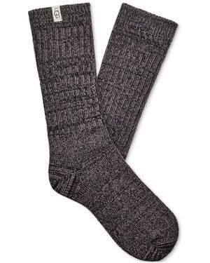 UGG Rib-knit Slouchy Crew Socks - Gray