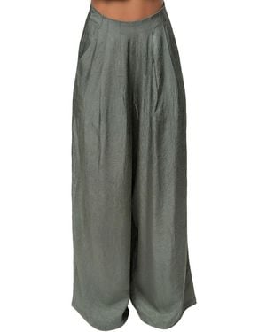 JLUXLABEL Sundown High-waisted Wide-leg Acetate Pants - Gray
