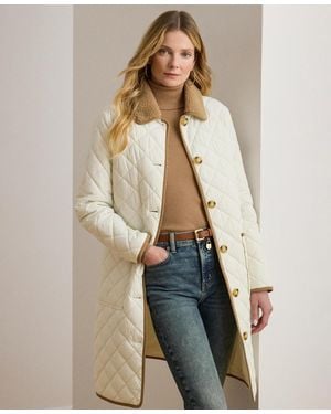 Ralph Lauren Faux-fur-collar Quilted Jacket - Natural