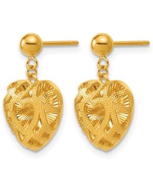 Macy's Heart Dangle Drop Earrings 24k Gold - Metallic