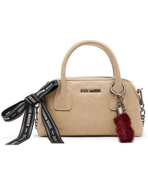 Steve Madden Melodie Faux Leather Crossbody Top Handle Satchel - Natural
