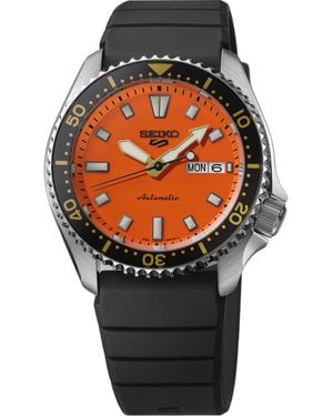 Seiko 5 Sports Black Silicone Watch