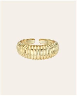 Zoe Lev Ribbed Dome Ring - Natural