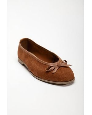 Forever & Always Shoes Forever And Always Shoes Freya Leather Ballerina Flat - Brown
